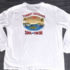TOMMY BAHAMA Men's XL Golf SINK OR SWIM Crewneck Long Sleeve Shirt